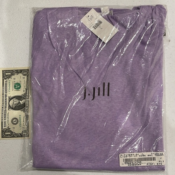 NEW J Jill WOMENS LARGE Purple "Lily" Sleeveless V-Neck Muscle Tee Shirt Top - Picture 16 of 16